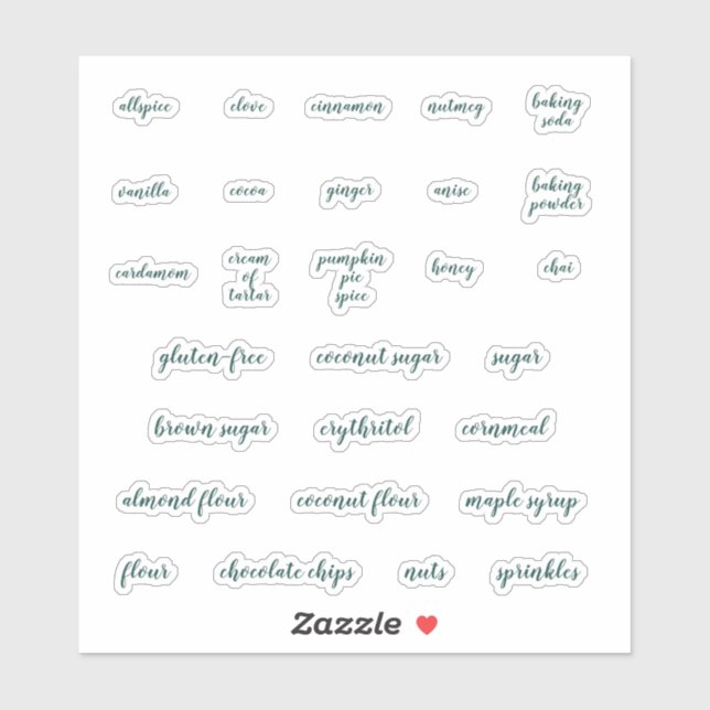 Adesivo Emerald Green Baking Labels (Folha)