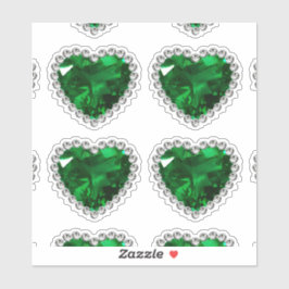 Adesivo Emerald Green Diamond Anniversário Heart