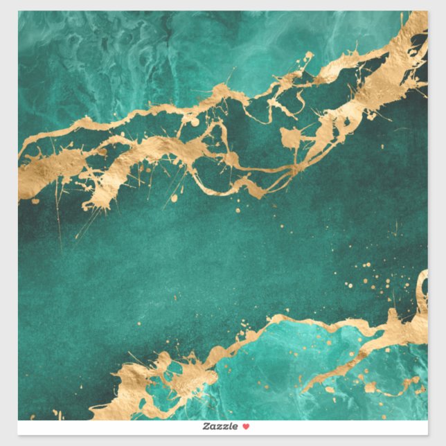 Adesivo Emerald Green e abstrato Dourada (Folha)