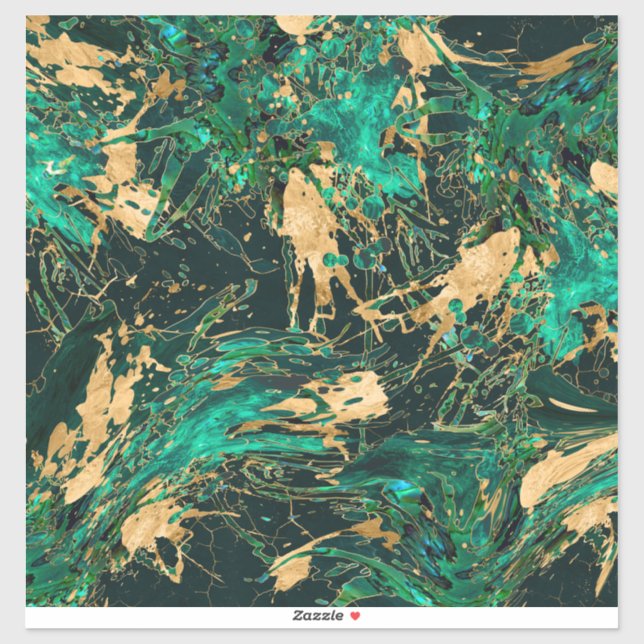 Adesivo Emerald Green e abstrato Dourada (Folha)