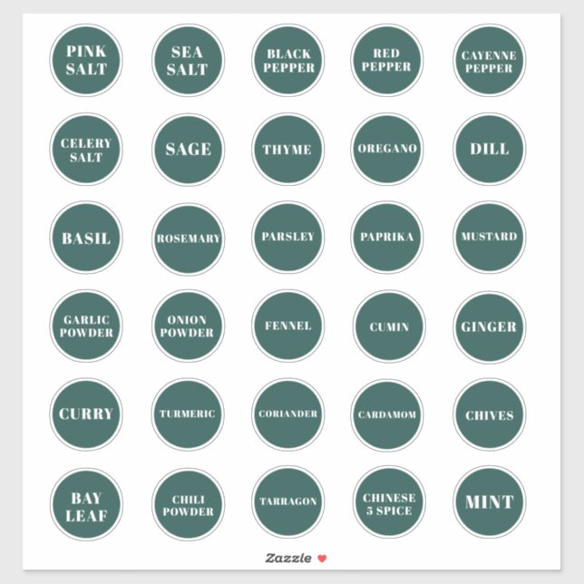 Adesivo Emerald Green Herb e Rótulos Especiais (Folha)