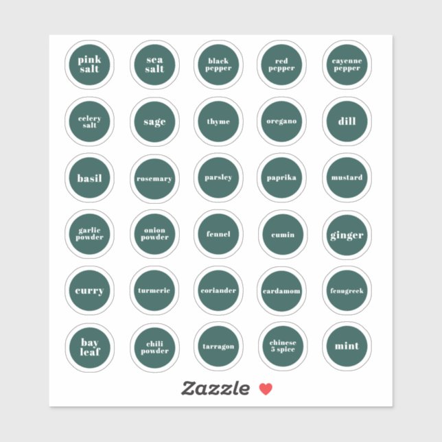 Adesivo Emerald Green Herb e Rótulos Especiais (Folha)