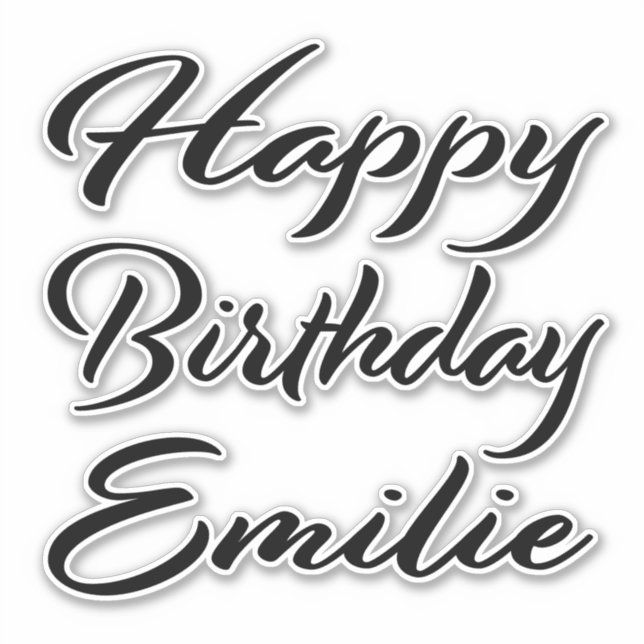 Adesivo Emilie Name Vorname black Sticker Geburtstag (Frente)