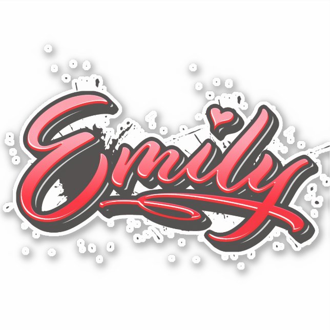 Adesivo Emily red Heart Graffiti Aufkleber Sticker (Frente)