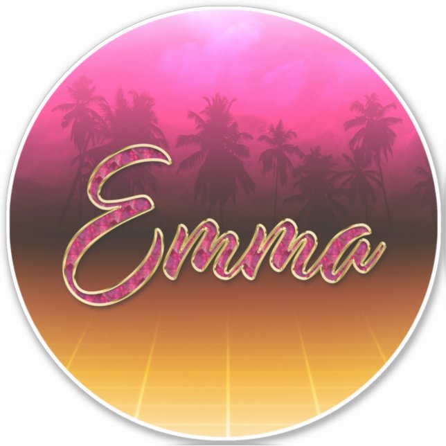 Adesivo Emma Vorname Name golden pink Aufkleber Sticker (Frente)