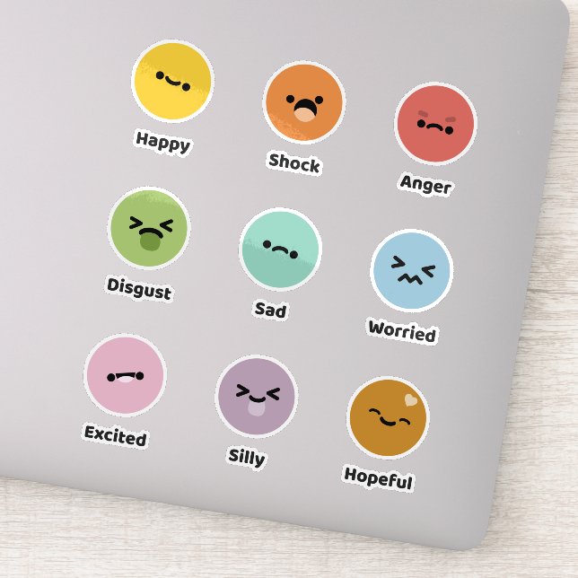 Adesivo Emoções de sentimentos de aprendizado (Detalhe)