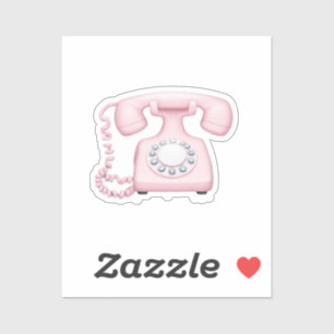 Adesivo Emoji Art, telefone com vinheta rosa