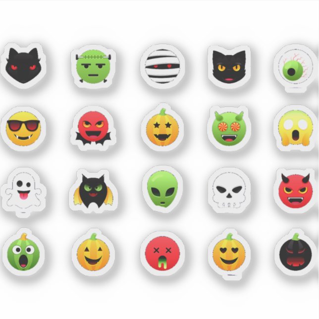 Adesivo Emoji de Halloween assustador (Frente)