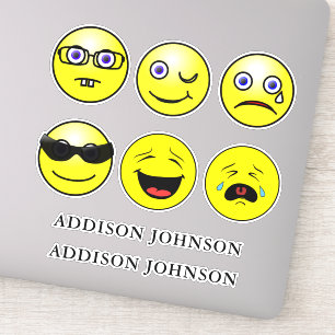 Adesivo Emoji Face 6 Coleção Expresso Nome Personalizado 8