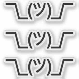 Adesivo Emoji Kawaii Face baseada em texto Shrug ¯\_(ツ)_/ 