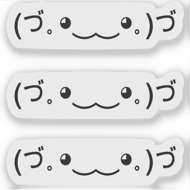 Adesivo Emoji Kawaii Face emoticon baseado em texto (づ 。 ◕ (Frente)