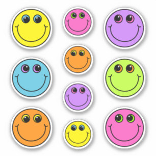 Adesivo Emoji Sorrindo Bonito Enfrenta Colorido