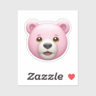 Adesivo Emoji, Urso Rosa Adorável