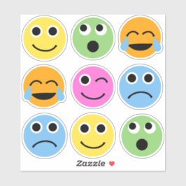 Adesivo Emojis Faces Coloridas Emoticons Stickers