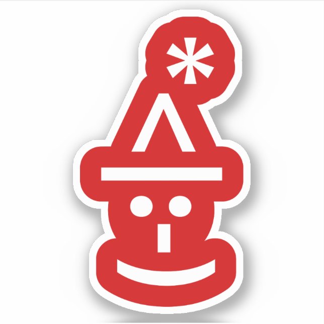 Adesivo Emoticon de Elfo de Natal Arte ASCII de Natal (Frente)