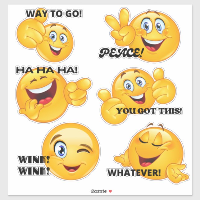 Adesivo Emoticon Face Expressões Emoji (Folha)