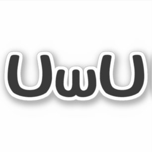 Adesivo Emoticon feliz da cara do Anime de UwU