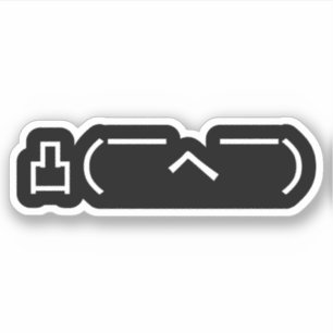 Adesivo Emoticon Japonês, Dedo Médio Irritado, Kaomoji