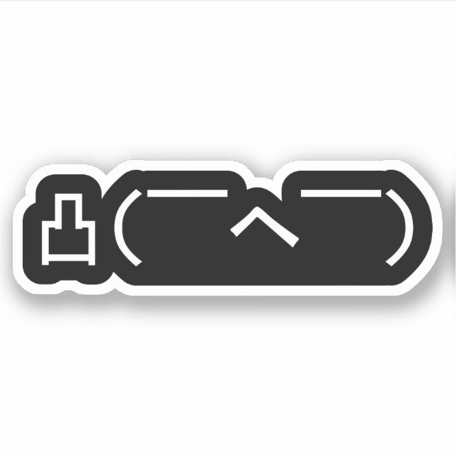 Adesivo Emoticon Japonês, Dedo Médio Irritado, Kaomoji (Frente)