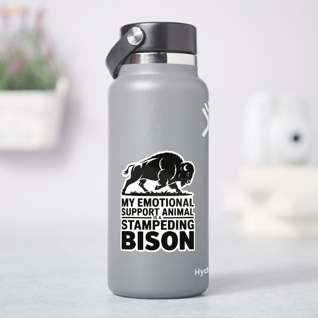 Adesivo Emotional Support Bison Funny Mental Health Design (HidroFlask)