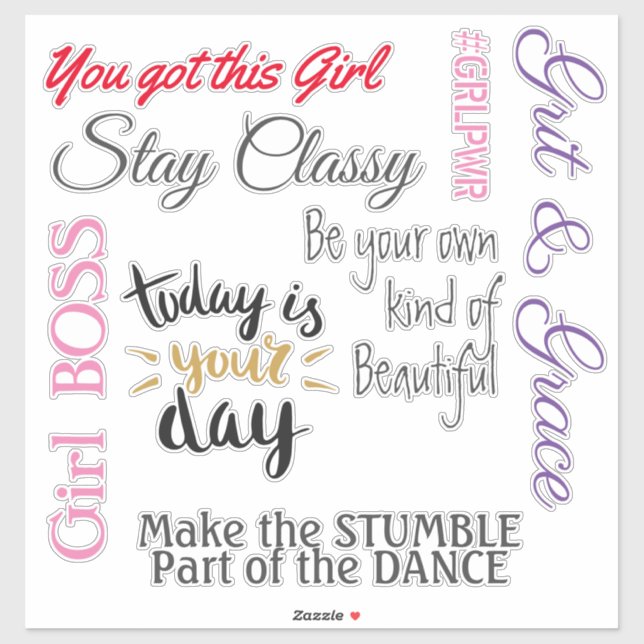 Adesivo Empoderamento de mulheres cita vinil (Folha)