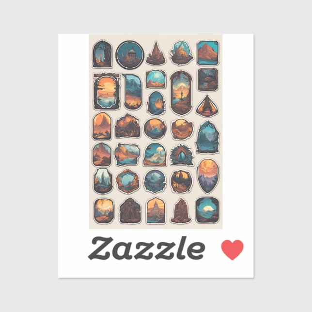 Adesivo Encantado Kingdoms Sticker Pack: Paisagem Fantásti (Folha)