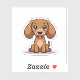 Adesivo Encantador Dachshund, Adorável Kawaii, Pequeno