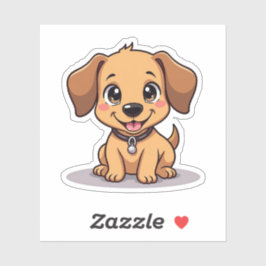 Adesivo Encantador Kawaii Dachshund, Sorriso Feio, Pequeno