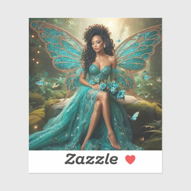 Adesivo Enchanted Butterfly Queen in the Mystic Forest (Folha)