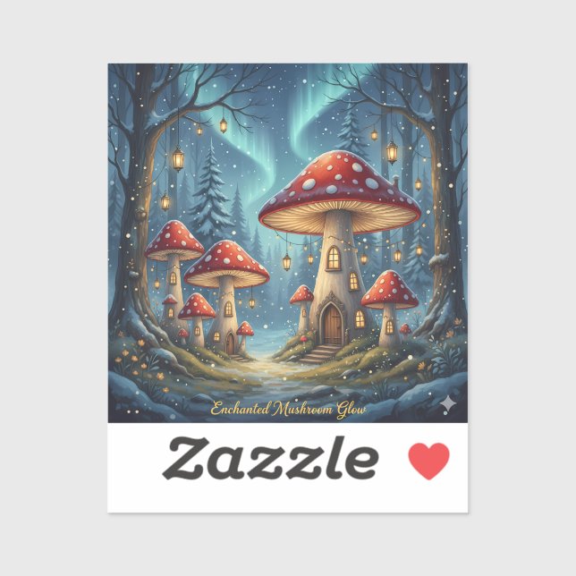 Adesivo  Enchanted Mushroom Glow Mug – Magical Fairy Fores (Folha)