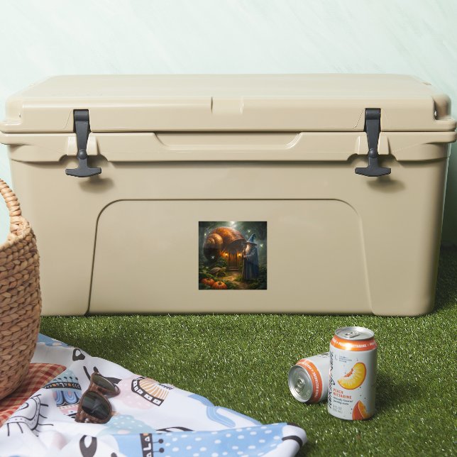 Adesivo Enchanted wizard and snail house, magical fant tea (Refrigerador)