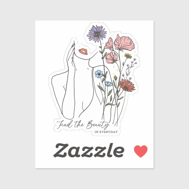 Adesivo Encontre A Beleza Na Cotação Inspiracional Do Dia  (Folha)