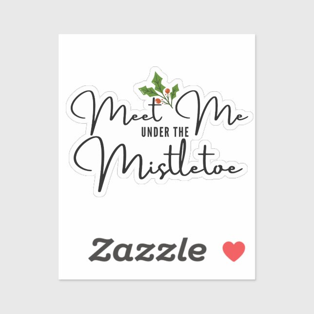 Adesivo Encontre-me debaixo do Mistletoe Festivo Sticker (Folha)
