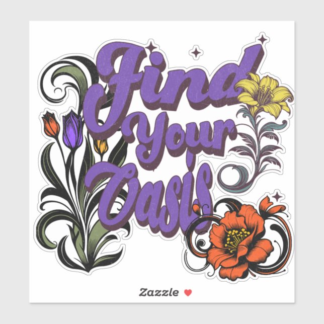 Adesivo Encontre seu oásis (Folha)