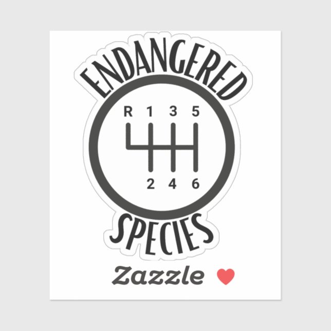 Adesivo Endangered Species Stick Shift Bumper Sticker (Folha)