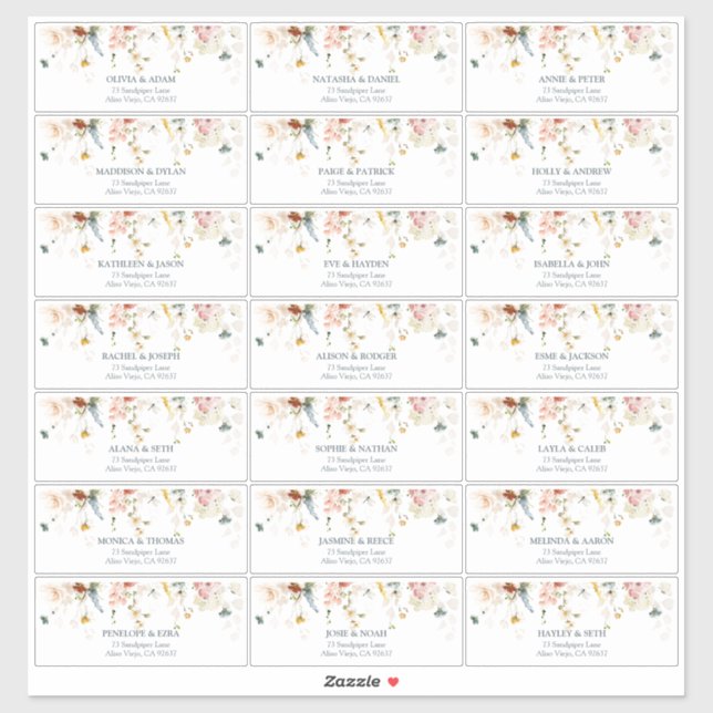 Adesivo Endereço Convidado das Flores de Jardim (Folha)