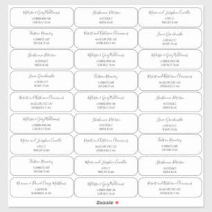 Adesivo Endereço Convidado de Letra de Script de Estilo Bo