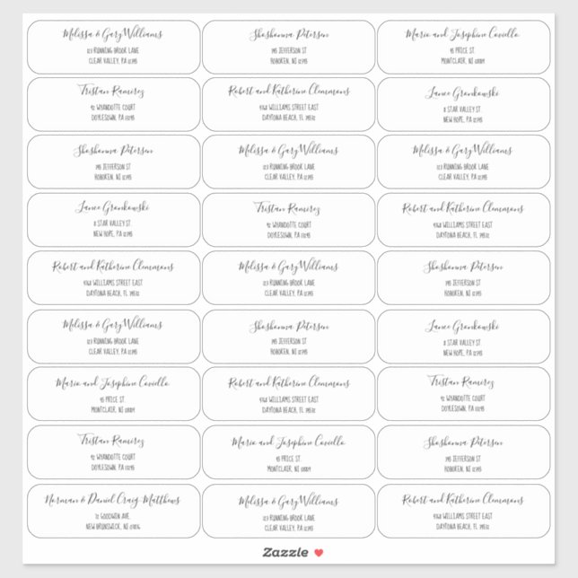 Adesivo Endereço Convidado de Letra de Script de Estilo Bo (Folha)