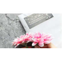 Endereço de Casamento Champagne Glass Wood String 