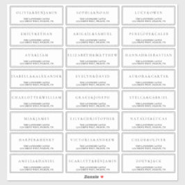 Adesivo Endereço de Casamento Formal Simples Branco