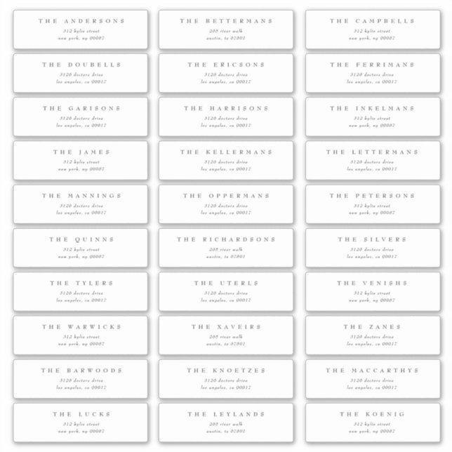 Adesivo Endereço de casamento individual da Cinza Escura C (Frente)