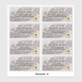 Adesivo Endereço de Casamento Lace Sunflower Wood String L