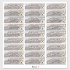 Adesivo Endereço de Casamento Lace Sunflower Wood String L