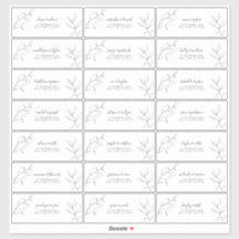 Endereço de Convidado Botânico de Script Branco Mo