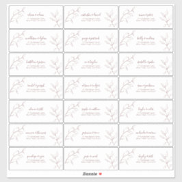 Adesivo Endereço de Convidado Botânico do Script Burgundy