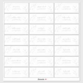 Adesivo Endereço de Convidado Botânico do Script Verde Mod