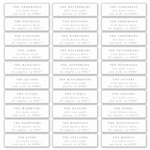 Adesivo Endereço de Convidado Branco Preto Individual Clás