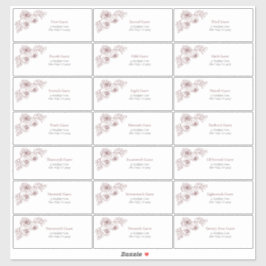 Adesivo Endereço de Convidado da Arte Floral da Burgundy