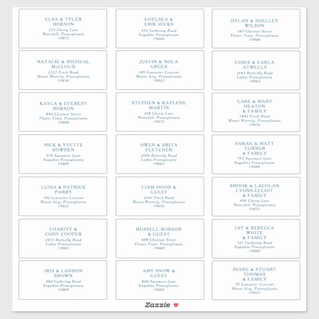 Adesivo Endereço de Convidado da Fonte Azul do Oceano Molo (Folha)