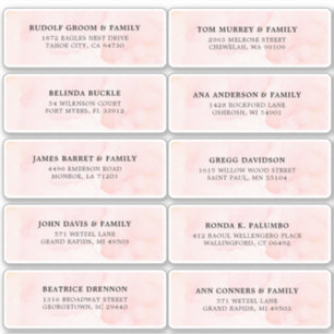 Adesivo Endereço de Convidado de Casamento de Casamento d